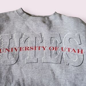 Vintage Made in USA University of Utah Utes Gray Sweatshirt Crewneck Size XL